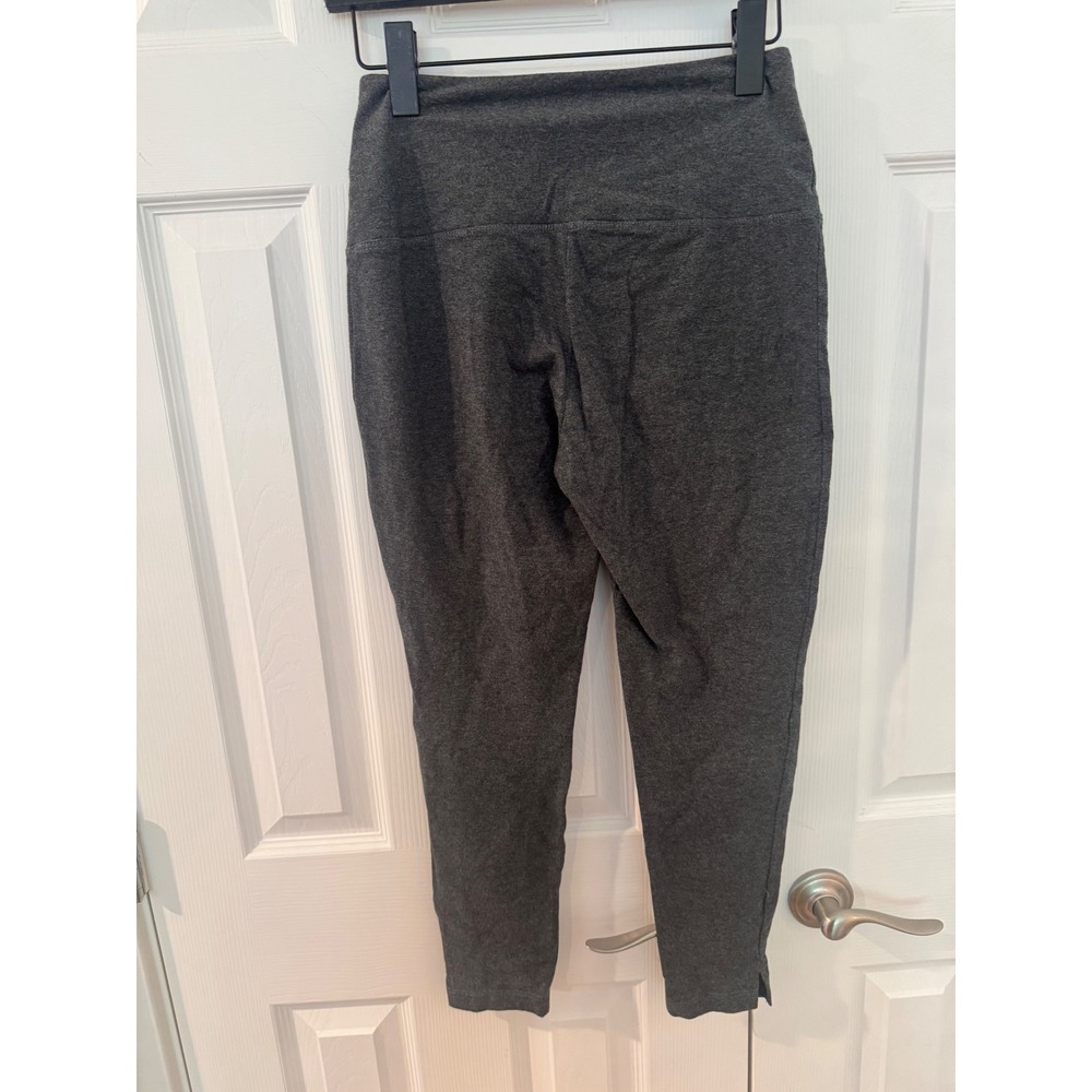 Lysse Charcoal Gray Heathered High Waist Cropped Leggings Side Slit Size Medium - Picture 3 of 6